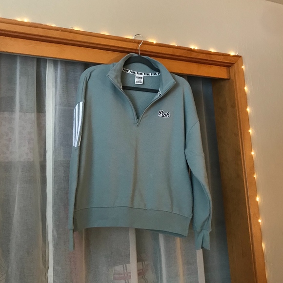 PINK Victoria's Secret Sweaters - PINK Pullover Sweatshirt (Grey Blue/Green)
